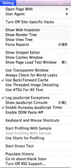 safariDebugMenu Safari 3 開発メニュー
